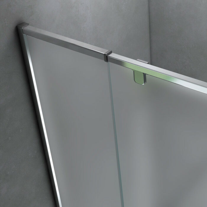 Porta doccia battente cristallo trasparente 6mm H 195 cm - immagine 9