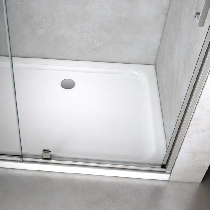 Porta doccia battente cristallo trasparente 6mm H 195 cm - immagine 3