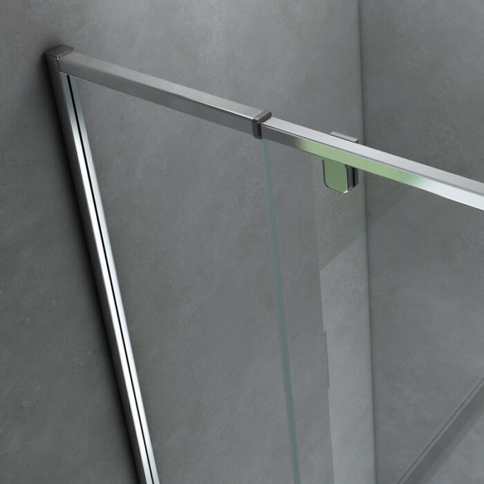 Porta doccia battente cristallo trasparente 6mm H 195 cm - immagine 2
